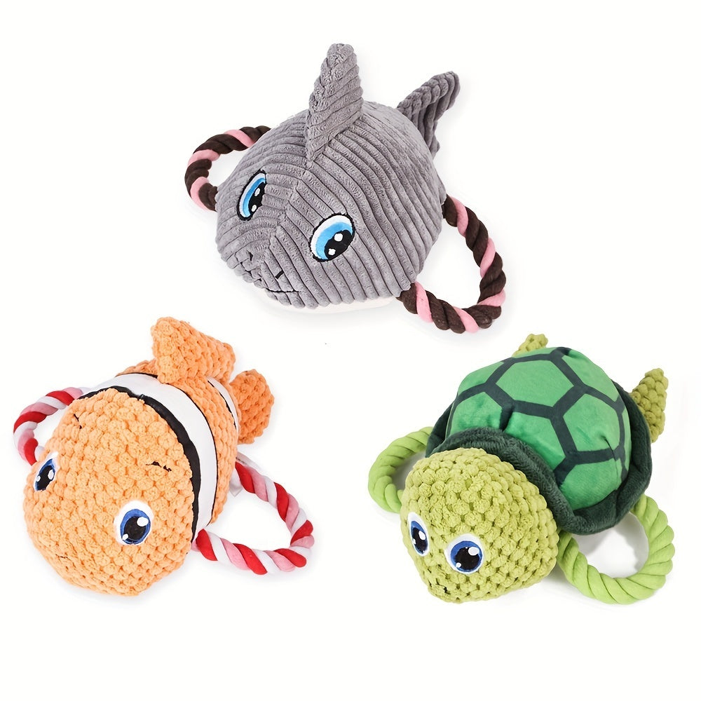 Pet Toys Turtle Shaped Dog Chewing Toys Interactive Pet Stuffed Toys Dog Knot Toys