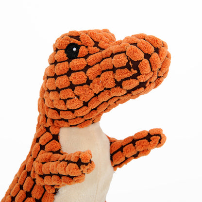 Dinosaur Large Dog Chew Toy Interactive Plush Stuffing Squeakers