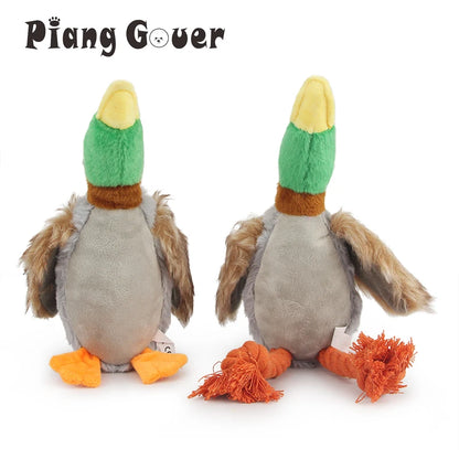 Plush Duck Sound Pet Toy Animal Squeak Dog Toy Cleaning Tooth Dog Chew Rope