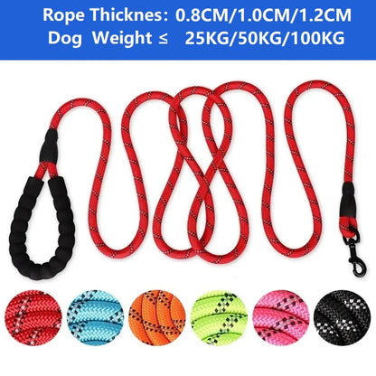 120/150/200/300CM Strong Leashes for Dogs Soft Handle Dog Leash Reinforced Leash for Small Medium Large Dogs Big Dog Supplies