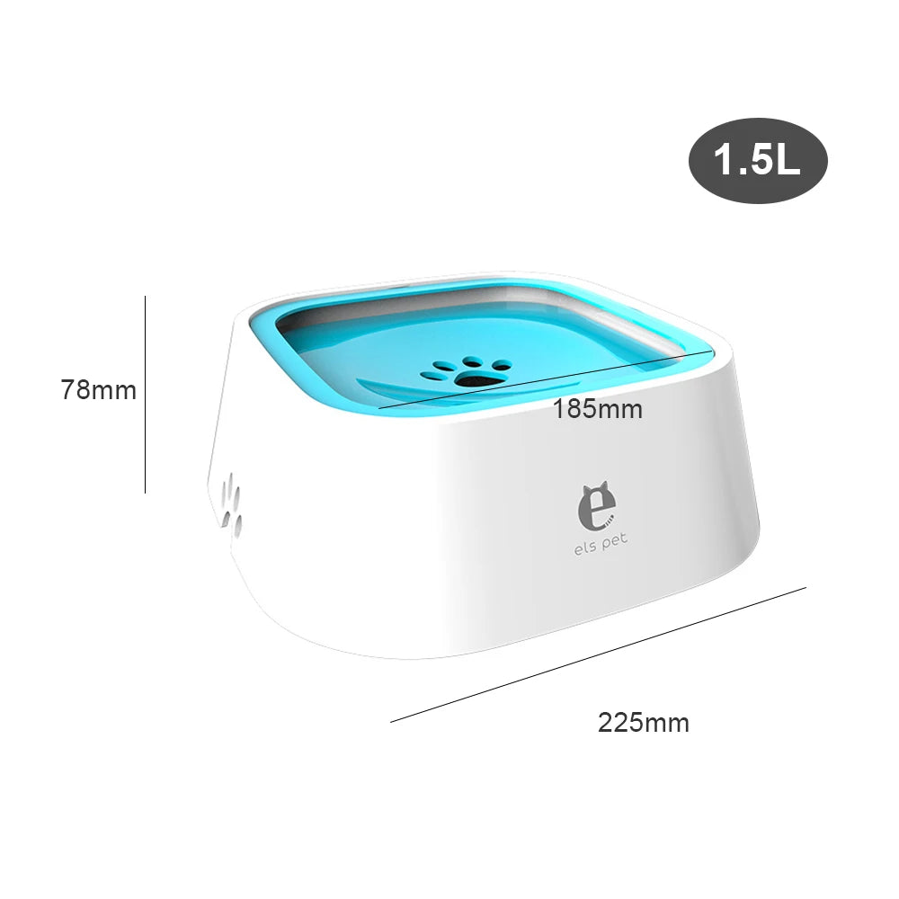 1.5L Dog ABS Plastic Drinking Water Floating Bowl Non-Wetting Mouth Bowl Without Spill Drinking Water Dispenser