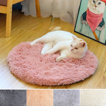 Plush Round Cat Bed Mats