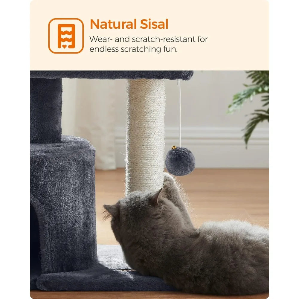 Cat Tree, Cat Tower with Sisal-Covered Scratching Post