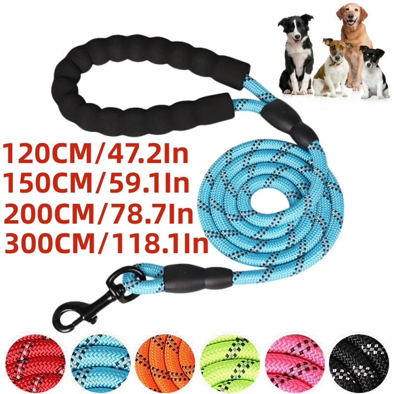 120/150/200/300CM Strong Leashes for Dogs Soft Handle Dog Leash Reinforced Leash for Small Medium Large Dogs Big Dog Supplies