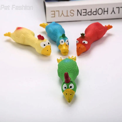 Cute Latex Chicken Shape Pet Squeak Toys Dog Cat Puppy Chew Sound Toys Simulation Screaming Chicken Creative Dog Accessories