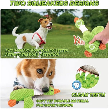 Goose Crinkle Squeaky Plush Dog Puppy Chew Toys for Teething, for Medium Dogs