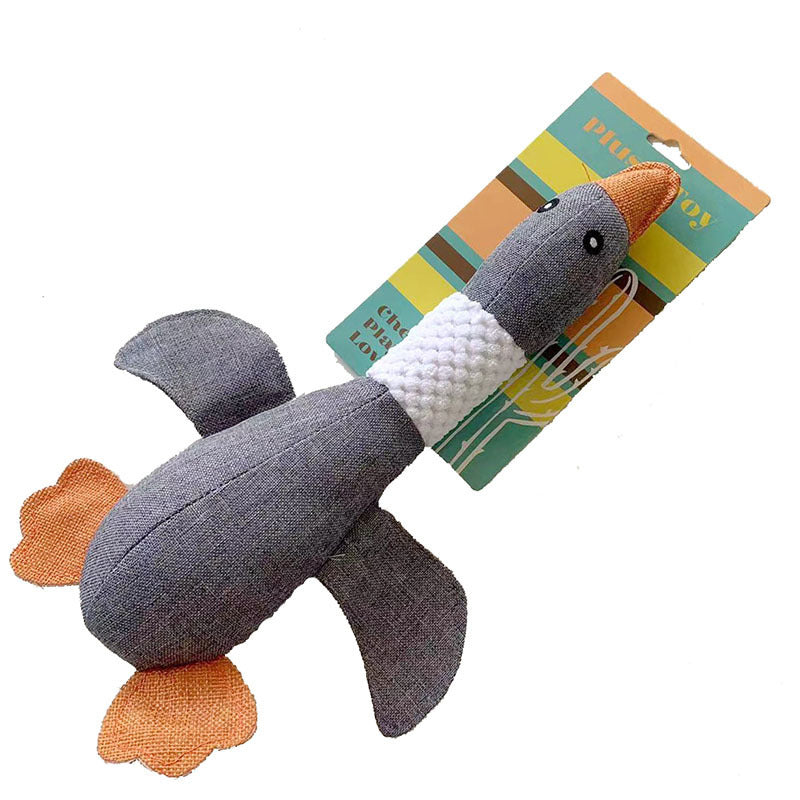 Goose Crinkle Squeaky Plush Dog Puppy Chew Toys for Teething, for Medium Dogs